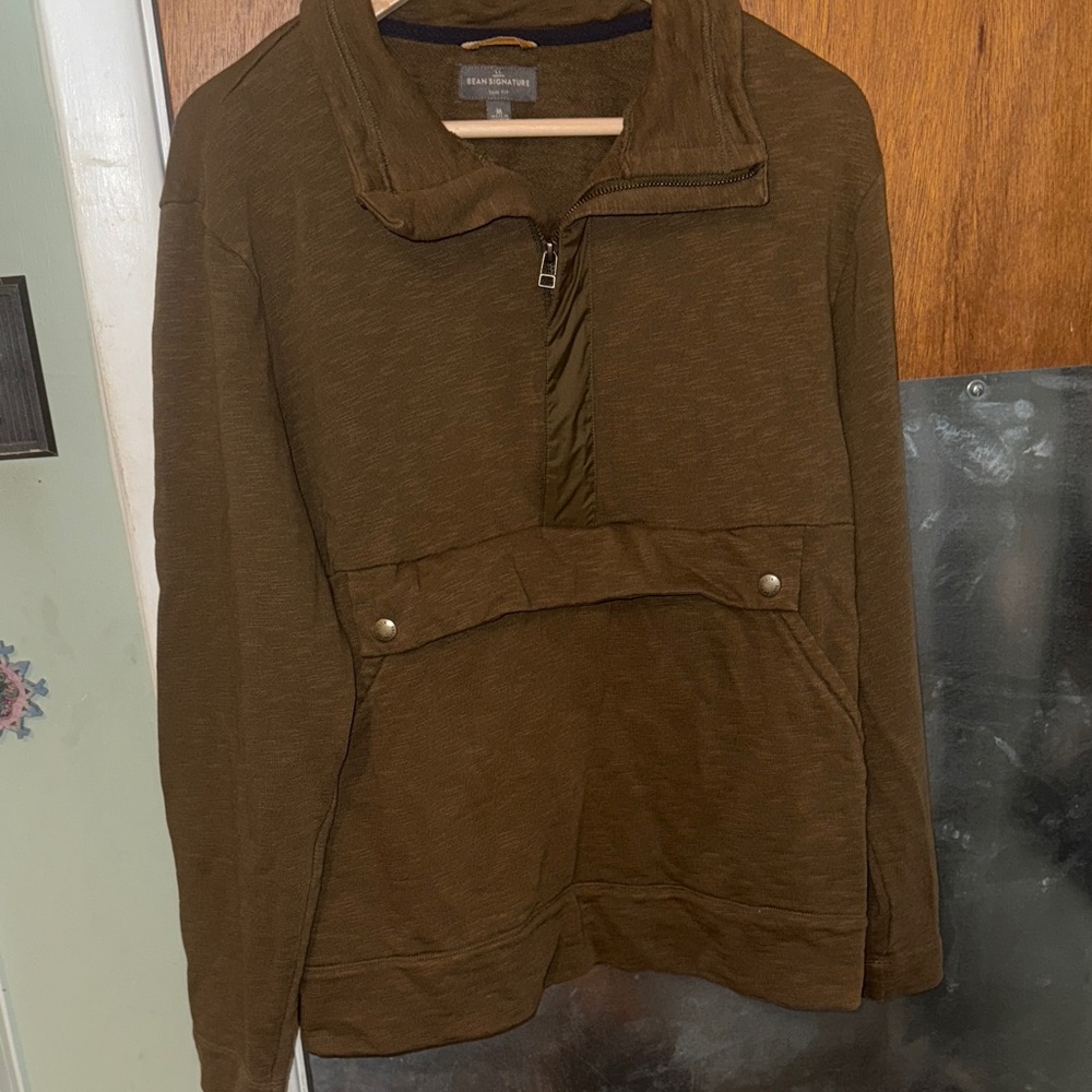 L.L. Bean Men's Olive Green Zip Up Sweater